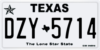 TX license plate DZY5714