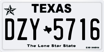 TX license plate DZY5716