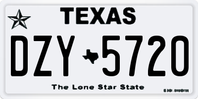 TX license plate DZY5720