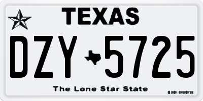 TX license plate DZY5725