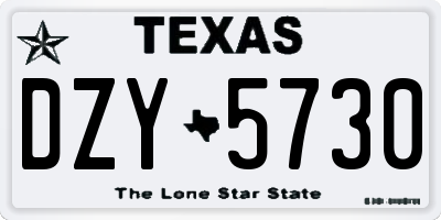 TX license plate DZY5730