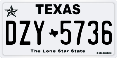 TX license plate DZY5736
