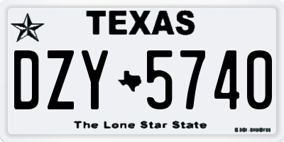 TX license plate DZY5740