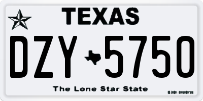TX license plate DZY5750