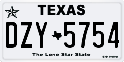 TX license plate DZY5754