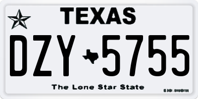 TX license plate DZY5755