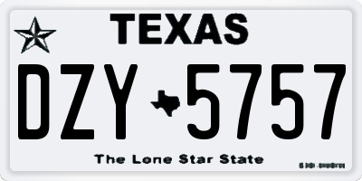 TX license plate DZY5757