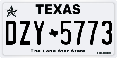 TX license plate DZY5773