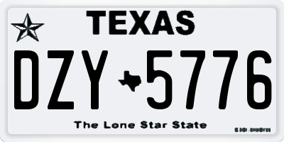 TX license plate DZY5776