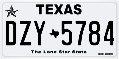 TX license plate DZY5784