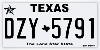 TX license plate DZY5791
