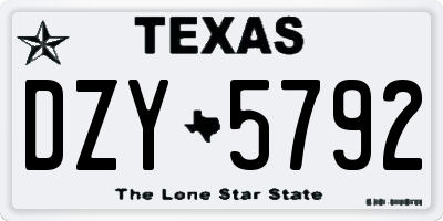 TX license plate DZY5792