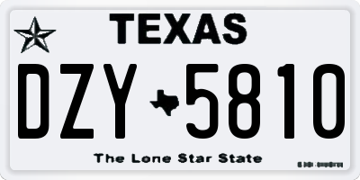 TX license plate DZY5810