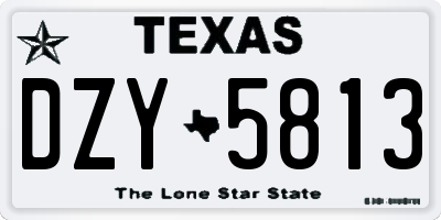 TX license plate DZY5813