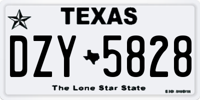 TX license plate DZY5828