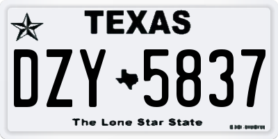 TX license plate DZY5837
