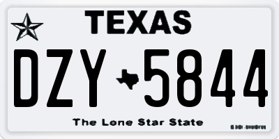 TX license plate DZY5844