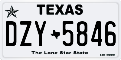 TX license plate DZY5846
