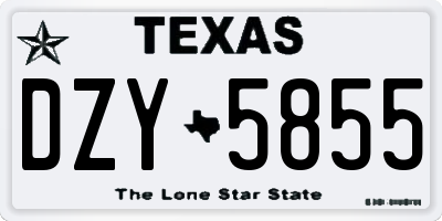 TX license plate DZY5855
