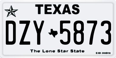 TX license plate DZY5873