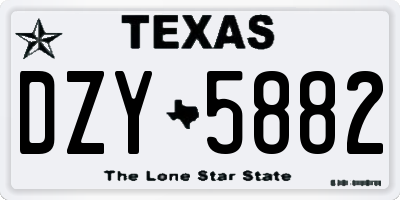 TX license plate DZY5882