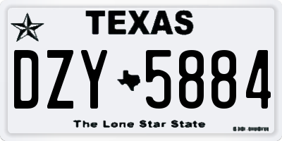 TX license plate DZY5884