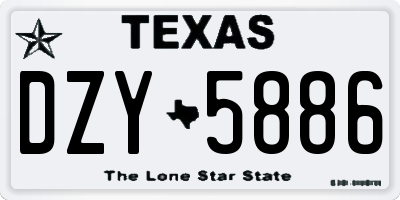 TX license plate DZY5886