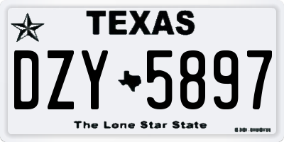 TX license plate DZY5897