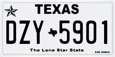 TX license plate DZY5901