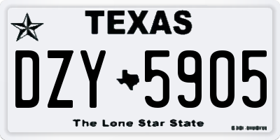 TX license plate DZY5905