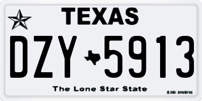 TX license plate DZY5913