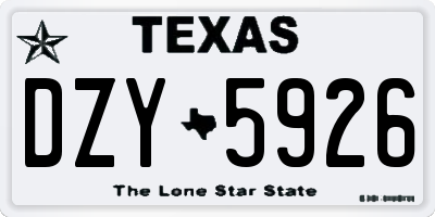 TX license plate DZY5926
