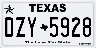 TX license plate DZY5928