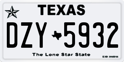 TX license plate DZY5932