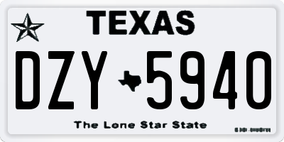 TX license plate DZY5940