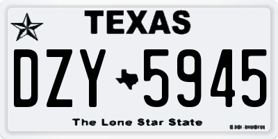 TX license plate DZY5945