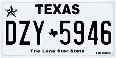 TX license plate DZY5946