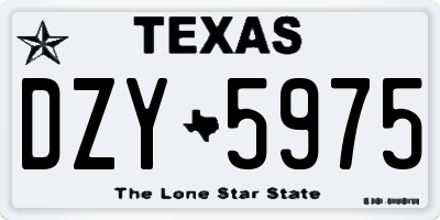 TX license plate DZY5975