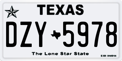 TX license plate DZY5978