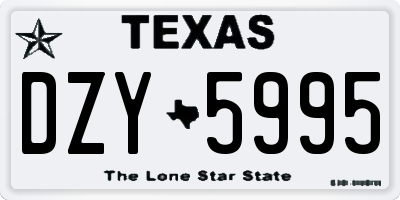 TX license plate DZY5995