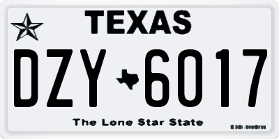 TX license plate DZY6017