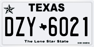 TX license plate DZY6021