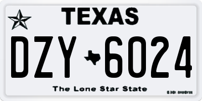 TX license plate DZY6024