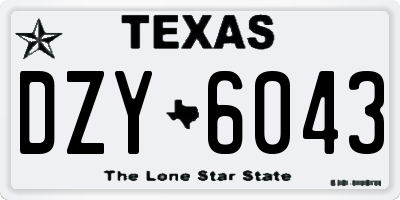 TX license plate DZY6043