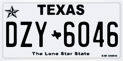 TX license plate DZY6046
