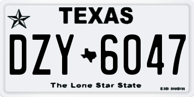 TX license plate DZY6047