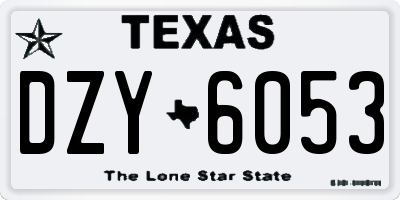 TX license plate DZY6053