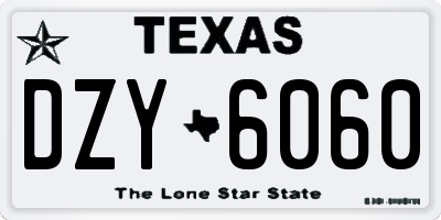 TX license plate DZY6060