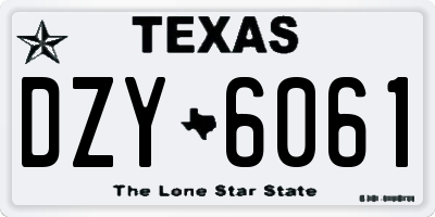 TX license plate DZY6061