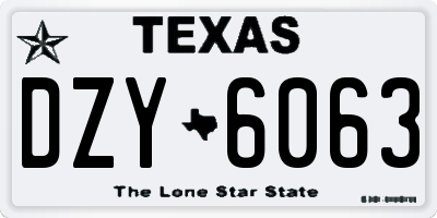 TX license plate DZY6063